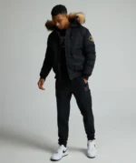 Abelli 2.0 Hooded Bomber Jacket BLACK