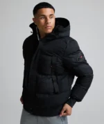 Aylmer 2.0 Long Puffer Parka Jacket BLACK _ RED