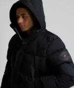 Aylmer 2.0 Long Puffer Parka Jacket BLACK _ RED