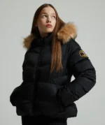 Girls Allessia Short Puffer Jacket JET BLACK