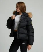 Girls Allessia Short Puffer Jacket JET BLACK