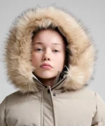 Girls Fiorella Puffer Parka Jacket PURE CASHMERE