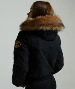 Girls Gabellia Hooded Bomber Jacket JET BLACK