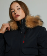 Girls Gabellia Hooded Bomber Jacket JET BLACK