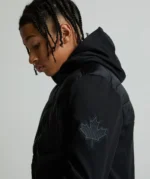 Junior Arosio Hybrid Full Zip Hoodie JET BLACK