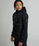 Junior Arosio Hybrid Full Zip Hoodie JET BLACK