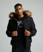 Navax Hooded Bomber Jacket JET BLACK