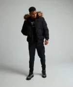 Navax Hooded Bomber Jacket JET BLACK