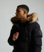 Navax Hooded Bomber Jacket JET BLACK