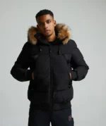 Navax Hooded Bomber Jacket JET BLACK