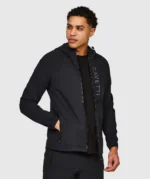 Vemaro Woven Full Zip Hoodie JET BLACK
