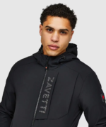 Vemaro Woven Full Zip Hoodie JET BLACK