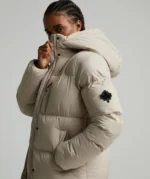 Womens Elloria Longline Puffer Jacket WHISPERED TAUPE