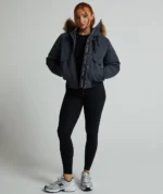 Womens Gabellia Hooded Bomber Jacket ASPHALT 115.00