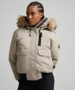 Womens Gabellia Hooded Bomber Jacket WHISPERED TAUPE