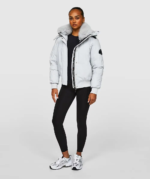Womens Gabellia Platinum Hooded Bomber Jacket MICRO CHIP