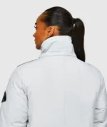 Womens Gabellia Platinum Hooded Bomber Jacket MICRO CHIP