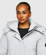 Womens Gabellia Platinum Hooded Bomber Jacket MICRO CHIP