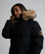 Womens Goshawa Puffer Parka Jacket BLACK