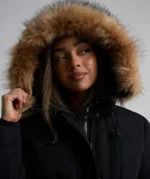 Womens Goshawa Puffer Parka Jacket BLACK