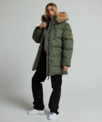 Womens Goshawa Puffer Parka Jacket DUSTY OLIVE