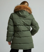 Womens Goshawa Puffer Parka Jacket DUSTY OLIVE