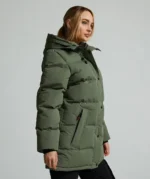Womens Goshawa Puffer Parka Jacket DUSTY OLIVE