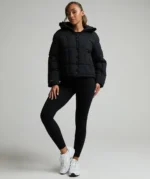 Womens Guilia Crop Puffer Jacket JET BLACK