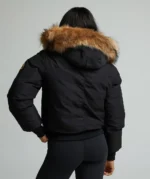 Womens Olivia Hooded Bomber Jacket BLACK 3