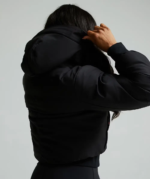 Womens Olivia Hooded Bomber Jacket BLACK 6