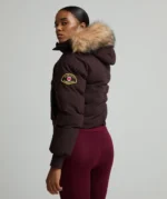 Womens Olivia Hooded Bomber Jacket COCOA BERRY