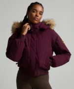 Womens Olivia Hooded Bomber Jacket MULBERRY MIST
