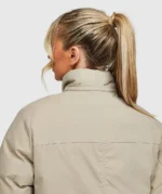 Womens Olivia Hooded Bomber Jacket PURE CASHMERE