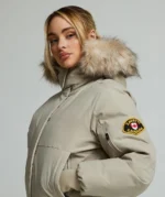 Womens Olivia Hooded Bomber Jacket PURE CASHMERE