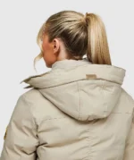 Womens Olivia Hooded Bomber Jacket PURE CASHMERE