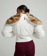 Womens Ossani Split Hood Crop Puffer Bomber Jacket CLOUD DRIFT