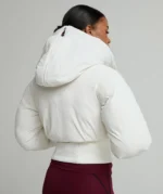Womens Ossani Split Hood Crop Puffer Bomber Jacket CLOUD DRIFT