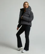 Womens Rivera Tech Short Puffer Jacket ASPHALT