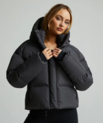 Womens Rivera Tech Short Puffer Jacket ASPHALT