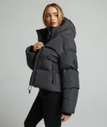 Womens Rivera Tech Short Puffer Jacket ASPHALT