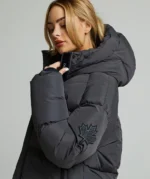 Womens Rivera Tech Short Puffer Jacket ASPHALT