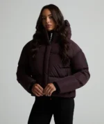 Womens Rivera Tech Short Puffer Jacket COCOA BERRY
