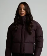 Womens Rivera Tech Short Puffer Jacket COCOA BERRY