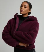 Womens Sellata Borg Reversible Jacket MULBERRY MIST
