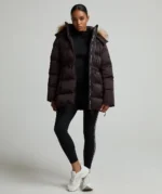 Womens Virna 2.0 Mid Length Puffer Parka Jacket COCOA BERRY