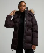 Womens Virna 2.0 Mid Length Puffer Parka Jacket COCOA BERRY
