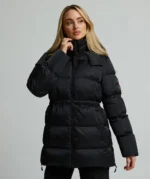 Womens Virna 2.0 Mid Length Puffer Parka Jacket JET BLACK