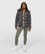 Womens Virna Slimline Puffer Jacket ASPHALT