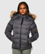 Womens Virna Slimline Puffer Jacket ASPHALT