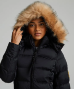 Womens Virna Slimline Puffer Jacket BLACK